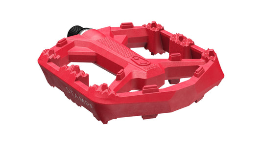 Crankbrothers Stamp 0 Flat Pedals for MTB & BMX Bikes, Lightweight Composite Body, Enhanced Grip with 12 Pins, Red, Small