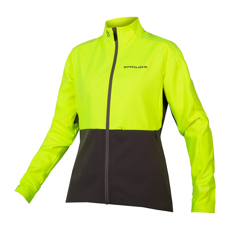 Chargez l&#39;image dans la visionneuse de la galerie, Endura Women&#39;s Windchill Cycling Jacket II - Waterproof Panels &amp; Thermal Protection Hi-Viz Yellow, Medium - RACKTRENDZ
