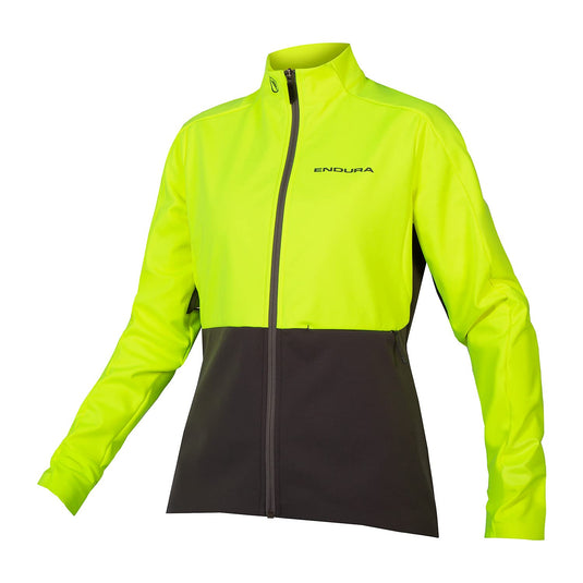 Endura Women's Windchill Cycling Jacket II - Waterproof Panels & Thermal Protection Hi-Viz Yellow, Small - RACKTRENDZ