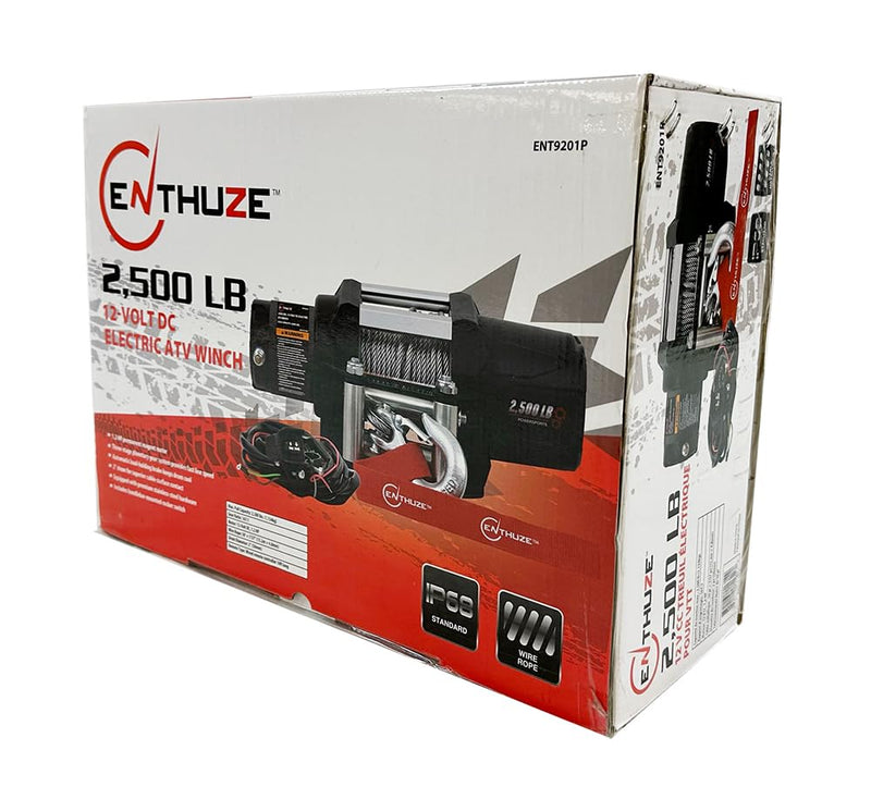 Load image into Gallery viewer, Enthuze 2500LB Electric ATV Winch with 1.2 HP Motor
