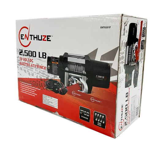 Enthuze 2500LB Electric ATV Winch with 1.2 HP Motor