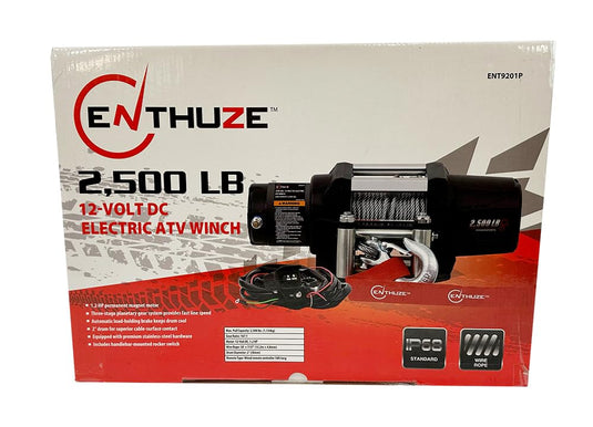 Enthuze 2500LB Electric ATV Winch with 1.2 HP Motor