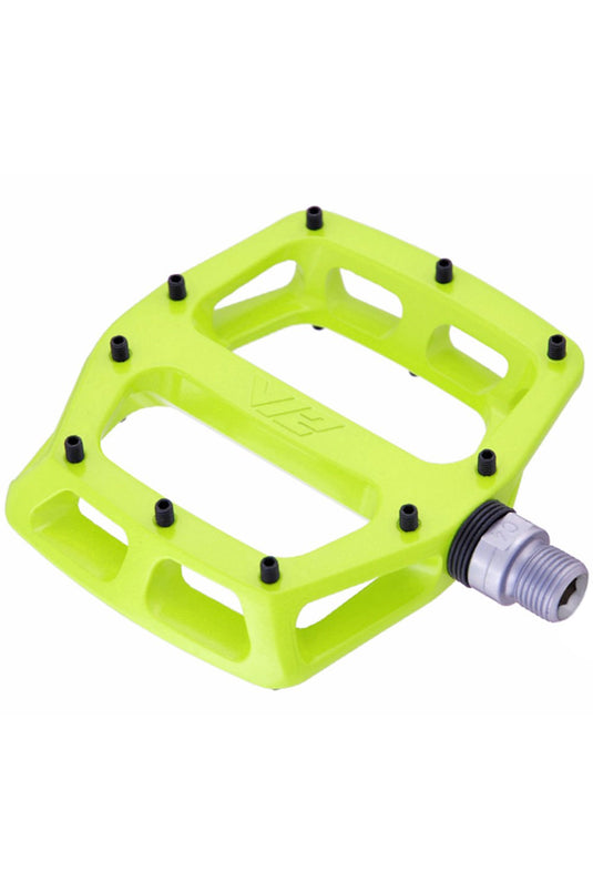 DMR V12 Pedals, 9/16" Alloy Platform Lemon Lime - RACKTRENDZ