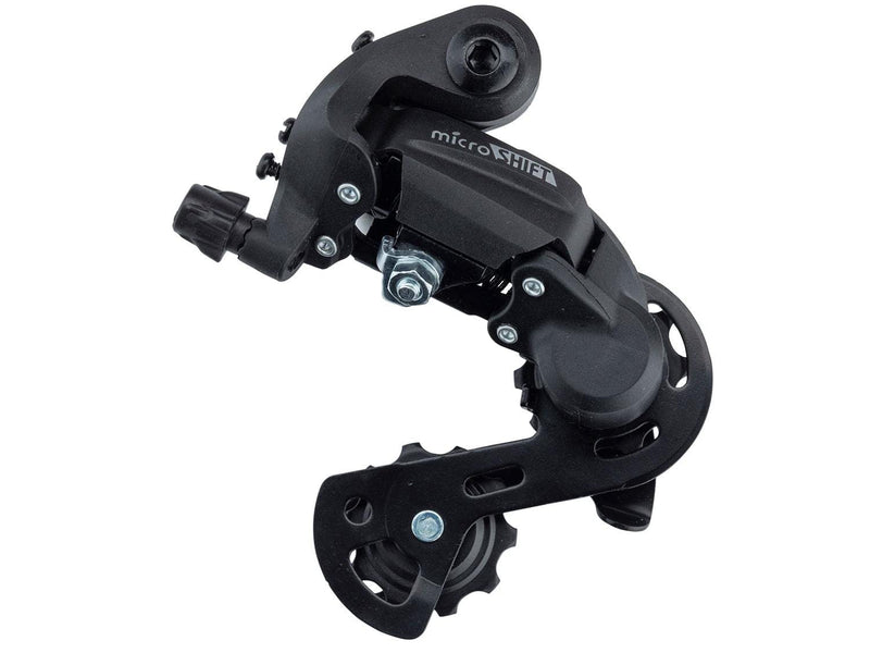 Chargez l&#39;image dans la visionneuse de la galerie, Microshift M21 Rear Derailleur - 6,7 Speed, Short Cage, Black - RACKTRENDZ
