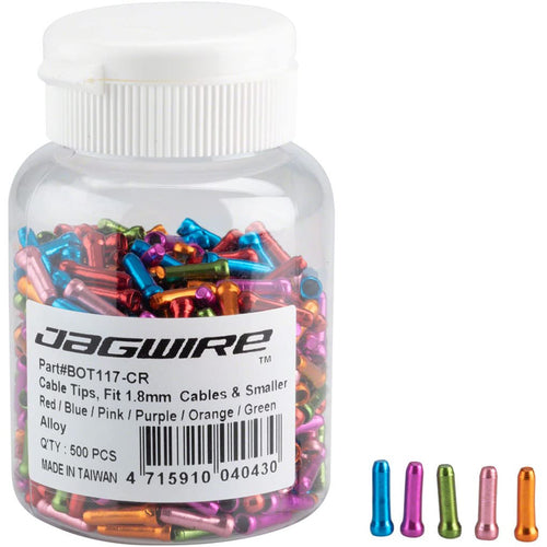 Jagwire 1.8mm Cable End Crimps Combo Bottle/500, Multi-Color - RACKTRENDZ