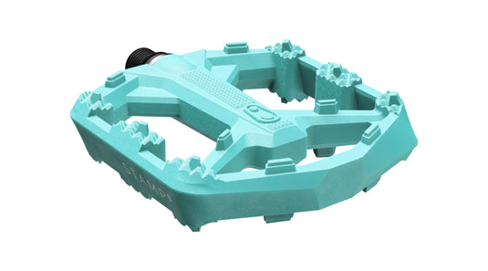 Crankbrothers Stamp 0 Flat Pedals for MTB & BMX Bikes, Lightweight Composite Body, Enhanced Grip with 12 Pins, Turquoise, Small