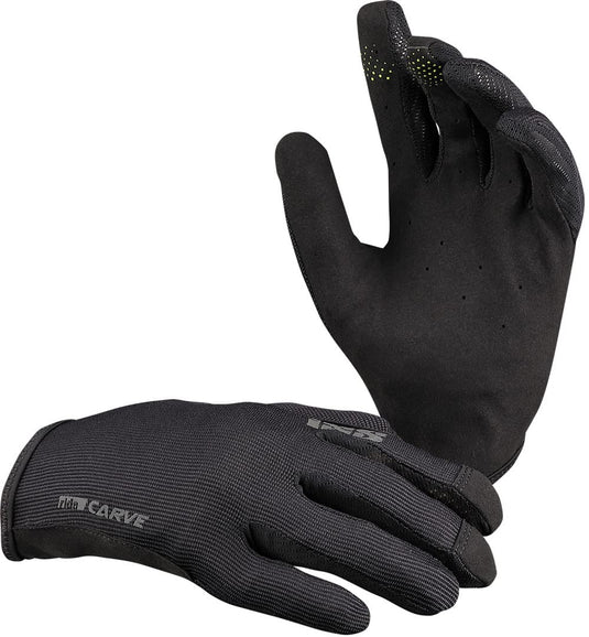 IXS Unisex Carve Gloves - Silicone Grippers and Slip on Design with Touchscreen/Biking/Hiking Compatible (Black/Medium) - RACKTRENDZ