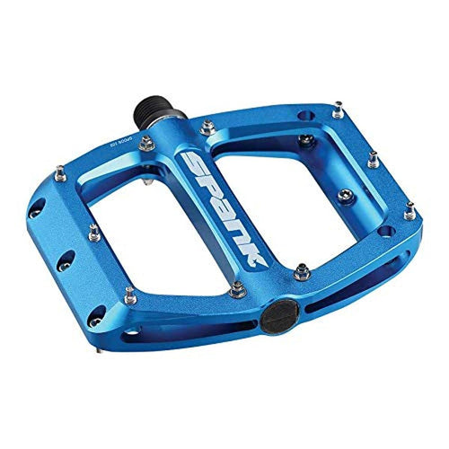 Spank Spoon 100 Pedals (Blue, 100x105 mm), 12 Steel & 8 Alloy Preassembled Pins, Pedals for Mountain Biking, Non-Slip Lightweight Pedals, Best for ASTM 5, All mountain, Free Ride, DJ, Pumptrack, KIDS - RACKTRENDZ