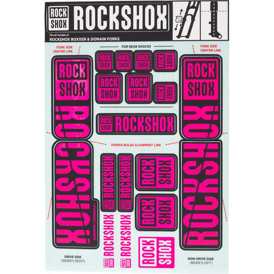 RockShox Fork Decal Kit - 35mm Dual Crown, Magenta - RACKTRENDZ