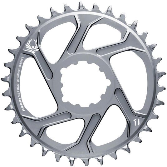 SRAM, X-SYNC 2 X01 Eagle Polar Grey, Chainring, Teeth: 34, Speed: 12, BCD: Direct Mount, Single, Alloy, Grey - RACKTRENDZ