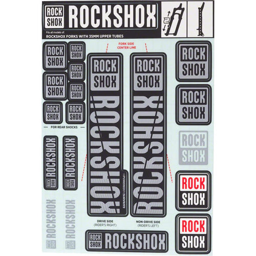 RockShox Decal Kit, 35mm, Gray - RACKTRENDZ