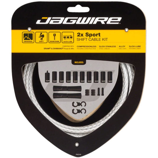 Jagwire 2X Sport Shift Adult Unisex Shift Cable and Sheath Kit, White, One Size - RACKTRENDZ