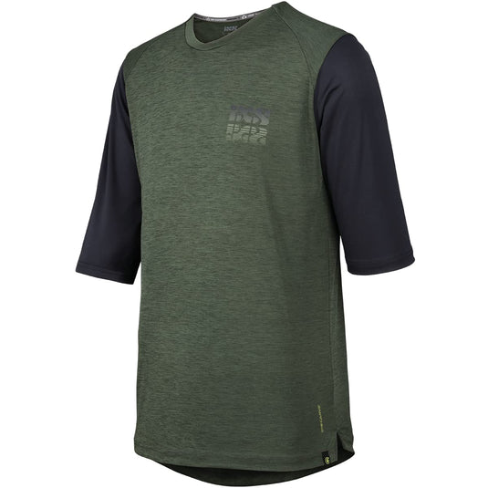 ixs Carve X Jersey Olive-Solid Black, Olive-solid Black, Medium - RACKTRENDZ