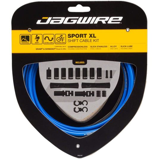 Jagwire Sport Shift XL Unisex Adult Shift Cable and Sleeve Kit, Blue, One Size - RACKTRENDZ