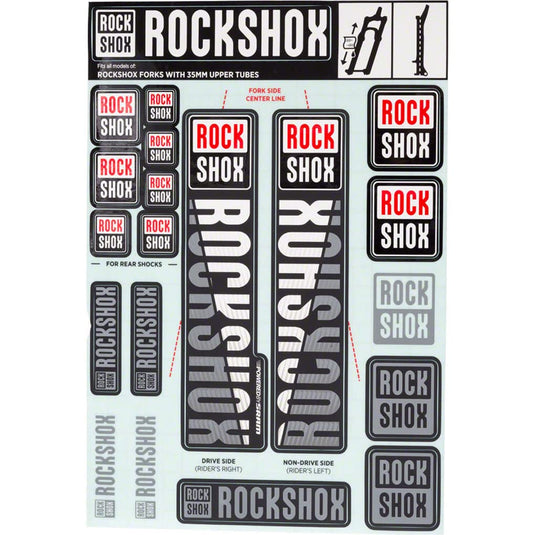 RockShox Decal Kit, 35mm, White - RACKTRENDZ