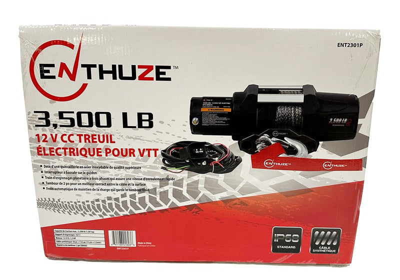 Load image into Gallery viewer, Enthuze 3500 lb Electric Winch for ATVs &amp; Powersports
