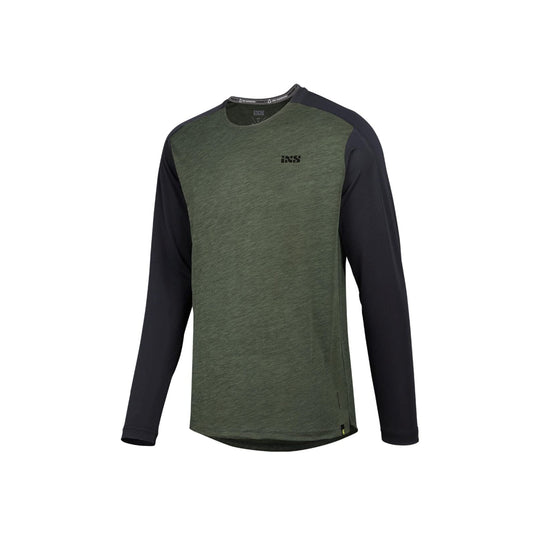 IXS Flow X MTB Jersey Long Sleeve Olive / Black, olive, L - RACKTRENDZ