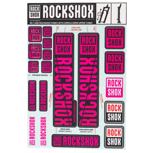 RockShox Decal Kit, 30/32mm, Magenta | Color Matching Kit - RACKTRENDZ