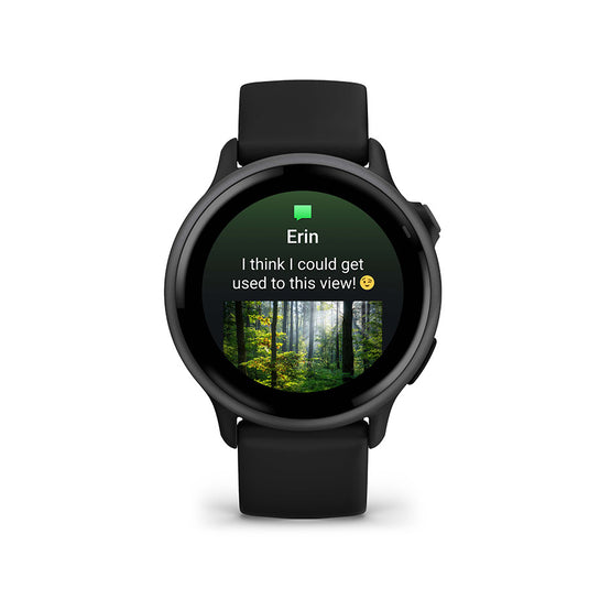 Garmin Vivoactive 6 GPS Smartwatch – Slate Dial, Black Silicone Band
