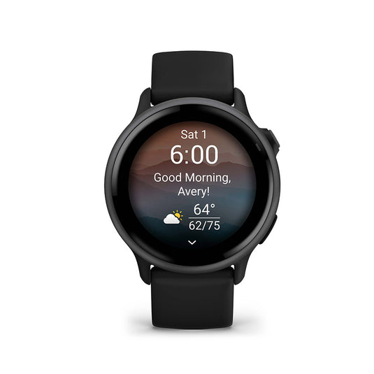 Garmin Vivoactive 6 GPS Smartwatch – Slate Dial, Black Silicone Band