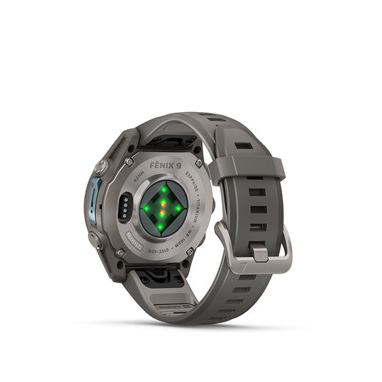 Garmin, fenix 9 43mm, Watch, Watch Color: Titanium, Wristband: Pebble Grey - Silicone