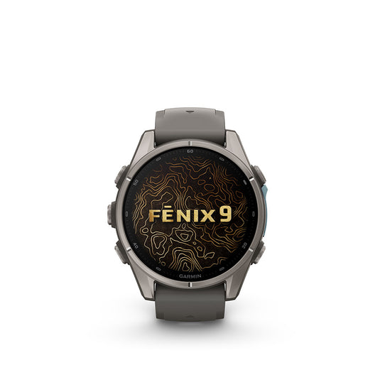Garmin, fenix 9 43mm, Watch, Watch Color: Titanium, Wristband: Pebble Grey - Silicone