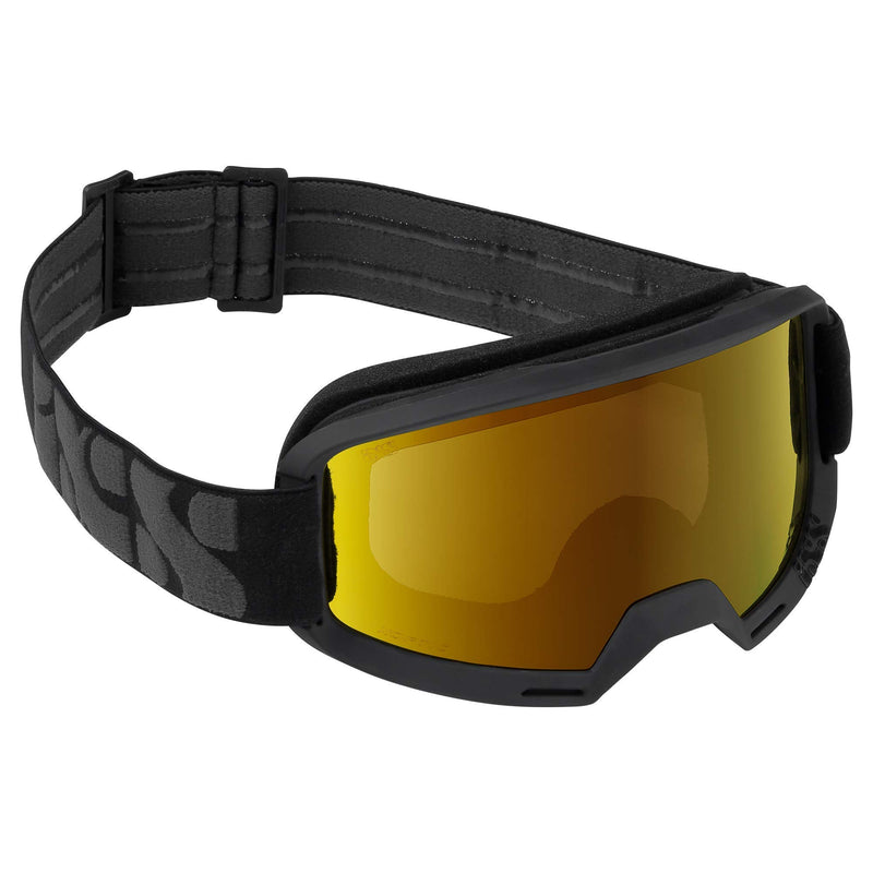 Chargez l&#39;image dans la visionneuse de la galerie, IXS Hack Goggle Trigger Black/Mirror Gold One Size, 45mm Elastic Strap, Unobstructed Pereferal Vision (178°x78°), 3ply Foam for Increased Comfort, iXS Roll-Off/Tear-Off Compatibility - RACKTRENDZ
