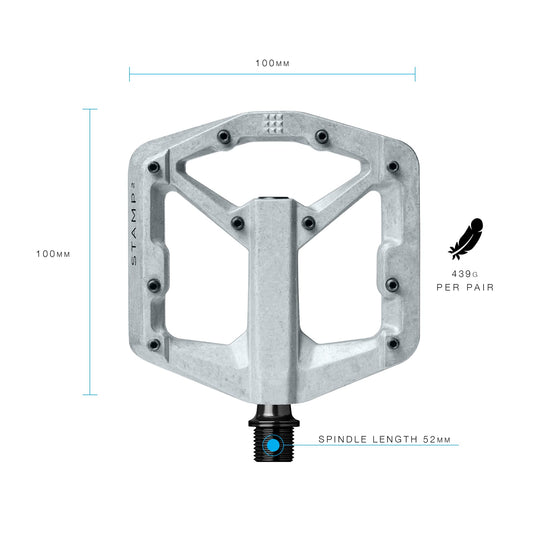 PÉDALE CRANKBRO STAMP 2 SM ARGENT