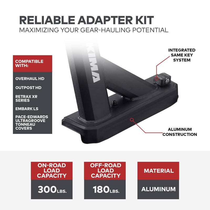 Chargez l&#39;image dans la visionneuse de la galerie, Kit de tonneau Yakima 1, kit d&#39;adaptateur pour porte-bagages de camion OverHaul HD, OutPost HD, Retrax XR, Embark LS, couvre-tonneau Pace-Edwards UltraGroove
