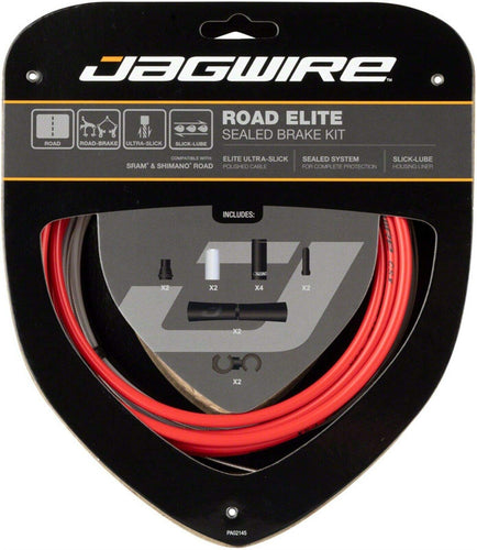 Jagwire Road Elite Unisex Adult Cables and Sheaths, Red, One Size - RACKTRENDZ