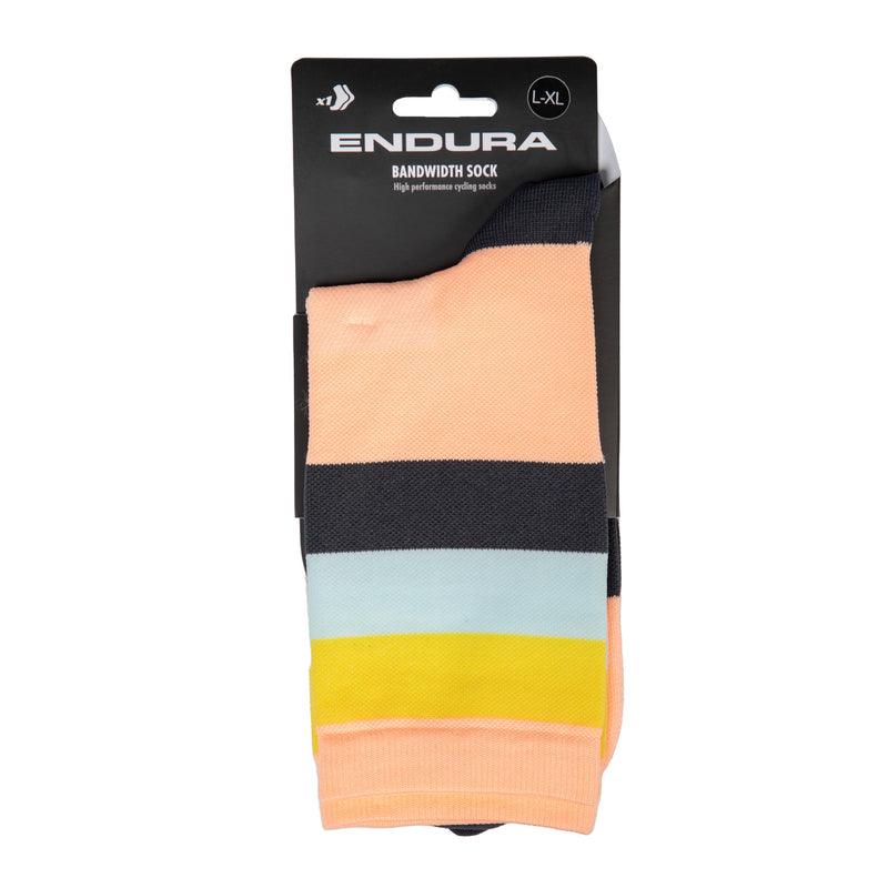 Chargez l&#39;image dans la visionneuse de la galerie, Endura Bandwidth Cycling Sock, Neon Peach, Small-Medium - RACKTRENDZ
