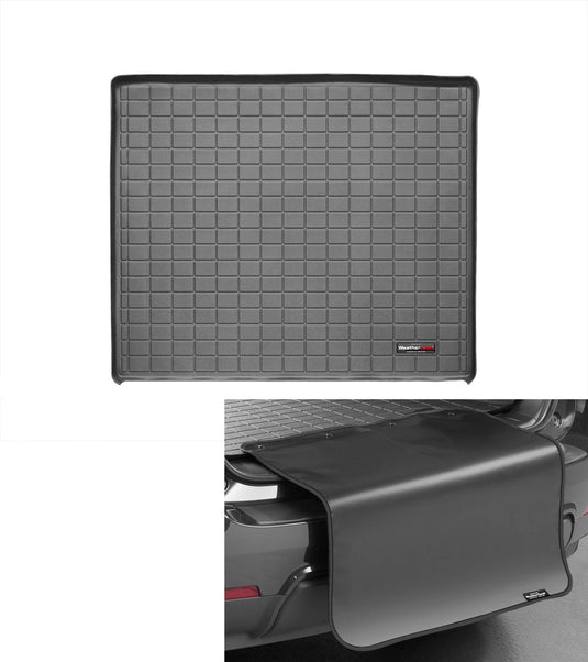 Weathertech Cargo Trunk Liner with Bumper Protector for Jeep Commander - Behind 2nd Row w/Bumper Protector (40294SK), Black