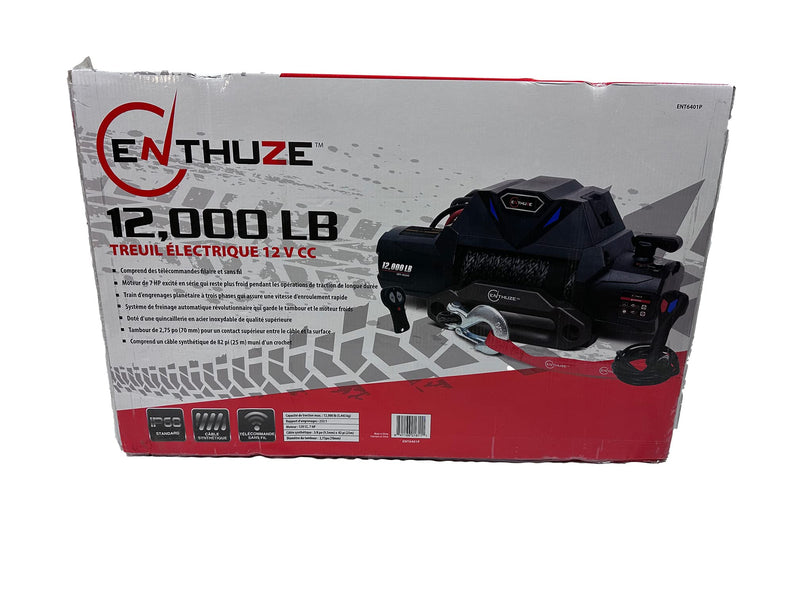 Load image into Gallery viewer, Enthuze 12V Electric Truck Winch with 12,000 lbs Capacity
