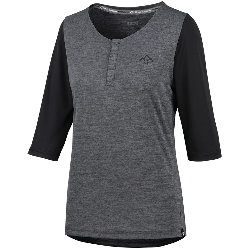 Load image into Gallery viewer, ixs Carve X Women Henley Graphite-Solid Black, Black, 42 - RACKTRENDZ
