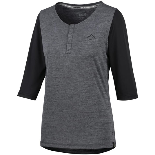 ixs Carve X Women Henley Graphite-Solid Black, Black, 42 - RACKTRENDZ