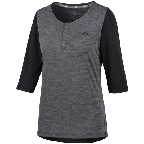 ixs Carve X Women Henley Graphite-Solid Black, Black, 44 - RACKTRENDZ