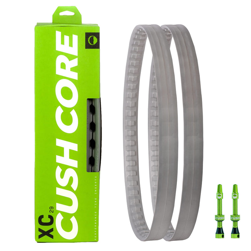 Chargez l&#39;image dans la visionneuse de la galerie, CushCore XC Set - Includes (2) Tire Inserts, (2) Presta Valves &amp; Rim Stickers, Easy At-Home Installation, Bicycle Tire Inserts, Helps Improve Ride Quality, Rim &amp; Tire Protection, (29?) - RACKTRENDZ
