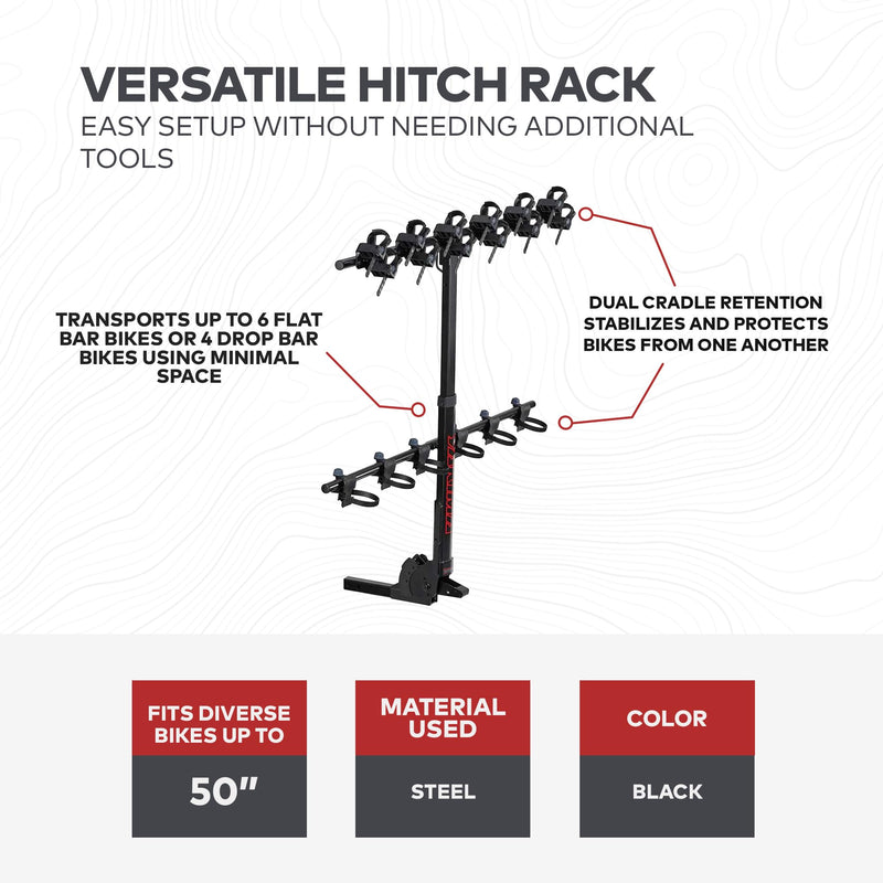 Chargez l&#39;image dans la visionneuse de la galerie, Porte-vélos à suspension verticale Yakima HangTight 6 pour récepteurs d&#39;attelage de 2 pouces
