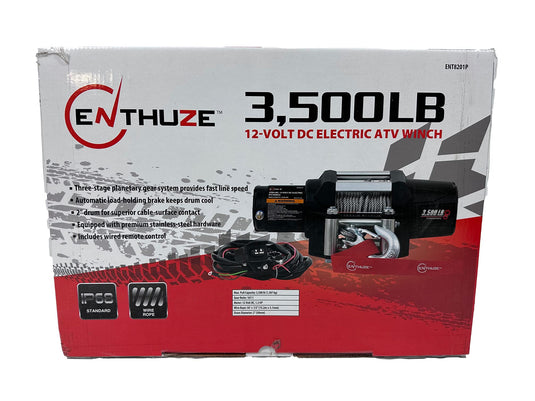 Enthuze 3500 LB ATV Electric Winch with Planetary Gear System