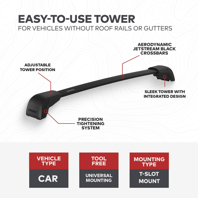 Chargez l&#39;image dans la visionneuse de la galerie, Yakima Baseline FX 2XL Single Integrated Crossbar for Naked Roof Vehicles, Black
