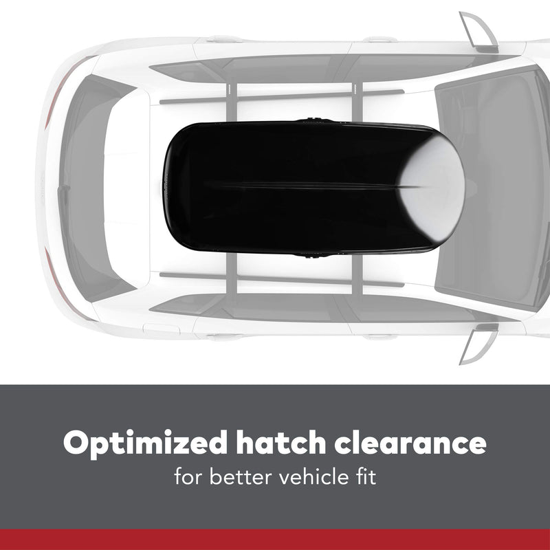 Chargez l&#39;image dans la visionneuse de la galerie, Coffre de toit de véhicule Yakima GrandTour de 16 pieds cubes, finition brillante de qualité supérieure, avec bouton de couple amovible et ouverture double face, noir
