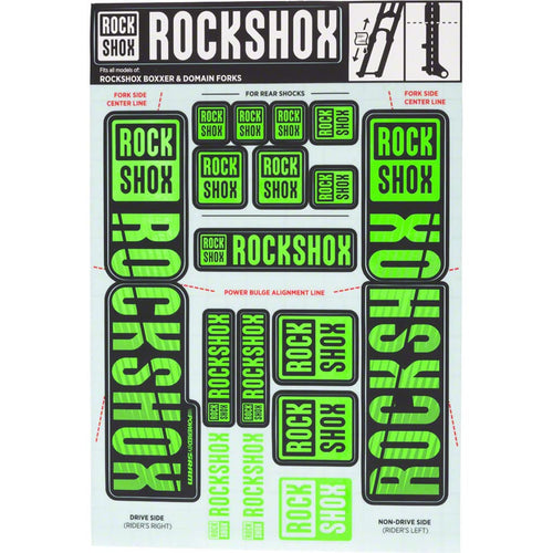 RockShox Fork Decal Kit - 35mm Dual Crown, Green - RACKTRENDZ