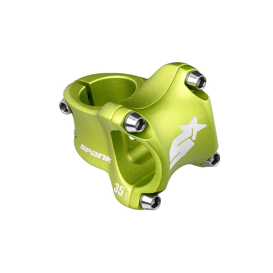 SPANK Spike Race 2 Shot-Peen Anodized MTB Bicycle Stem (Green, 35mm), Lightweight and Strong Alloy Stem for Mountain Bike, Mountain Bike Stem Short Handlebar, Stem for Most Bicycle, Cycling - RACKTRENDZ