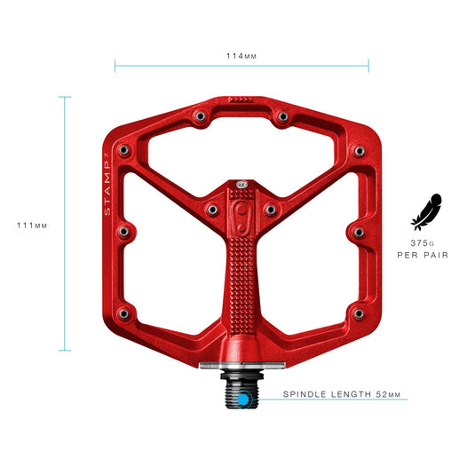 PÉDALE CRNKBRO STAMP7 LRG ROUGE