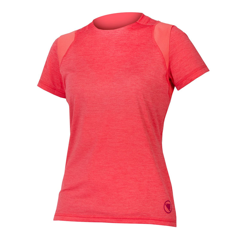 Load image into Gallery viewer, Endura Women&#39;s SingleTrack Short Sleeve Cycling Jersey II Punch Pink, X-Small - RACKTRENDZ
