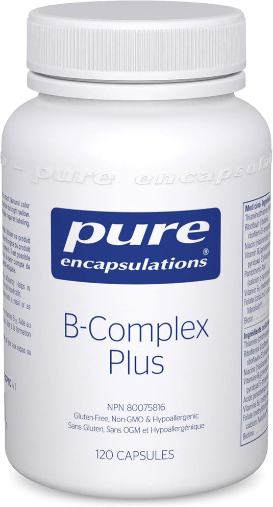 B-Complex Plus - B Vitamins Supplement to Support Neurological Health, Cardiovascular Health & Energy Levels* - 120 Capsules