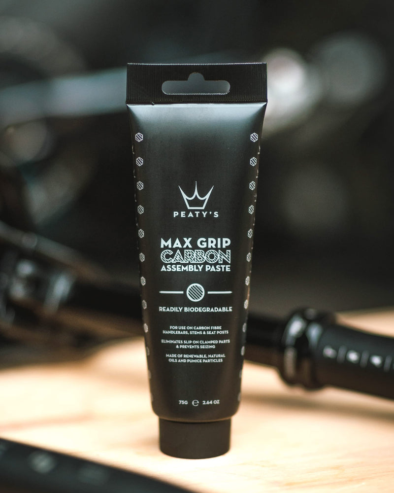 Chargez l&#39;image dans la visionneuse de la galerie, Peaty’s Max Grip Carbon Gripper Paste (75g), Eliminate Slip Between Bicycle Components, Handle Bars, Handlebars, Bike Stems &amp; Seat Posts, Readily Biodegradable from Natural Oils &amp; Pumice Particles - RACKTRENDZ
