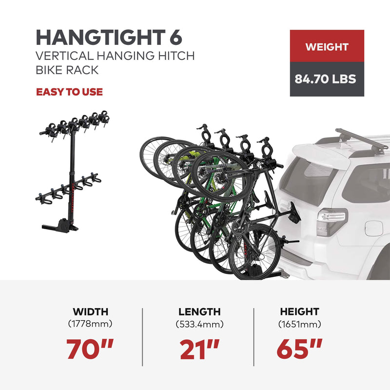 Chargez l&#39;image dans la visionneuse de la galerie, Porte-vélos à suspension verticale Yakima HangTight 6 pour récepteurs d&#39;attelage de 2 pouces
