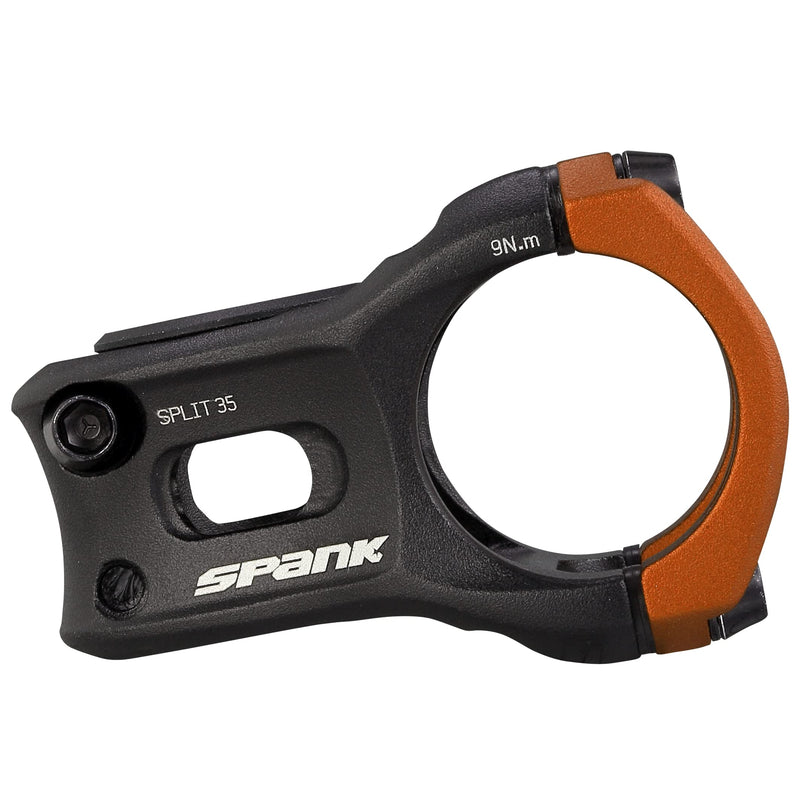 Chargez l&#39;image dans la visionneuse de la galerie, SPANK Split Enduro Trail Shotpeen Anodized Bicycle Stem (43mm), Universal Fit, Cycling Stem, Mountain Bike Stem, Bar Clamp, Shotpeen Anodized Stem, CNC-optimised (Orange) - RACKTRENDZ
