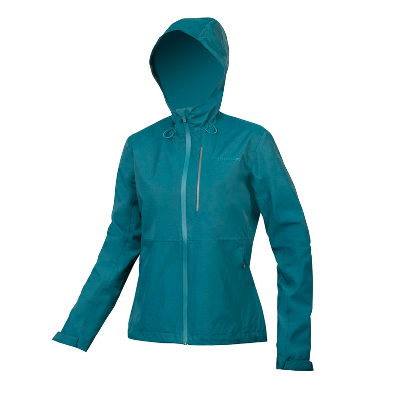 Chargez l&#39;image dans la visionneuse de la galerie, Endura Women&#39;s Hummvee Waterproof Hooded MTB Cycling Jacket, Deep Teal, X-Small - RACKTRENDZ
